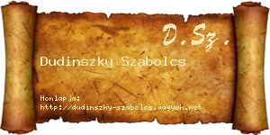 Dudinszky Szabolcs névjegykártya